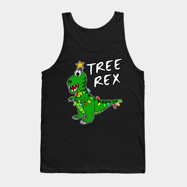 Tree Rex Christmas Tree Dinosaur T-Rex Xmas 2021 Tank Top by doodlerob